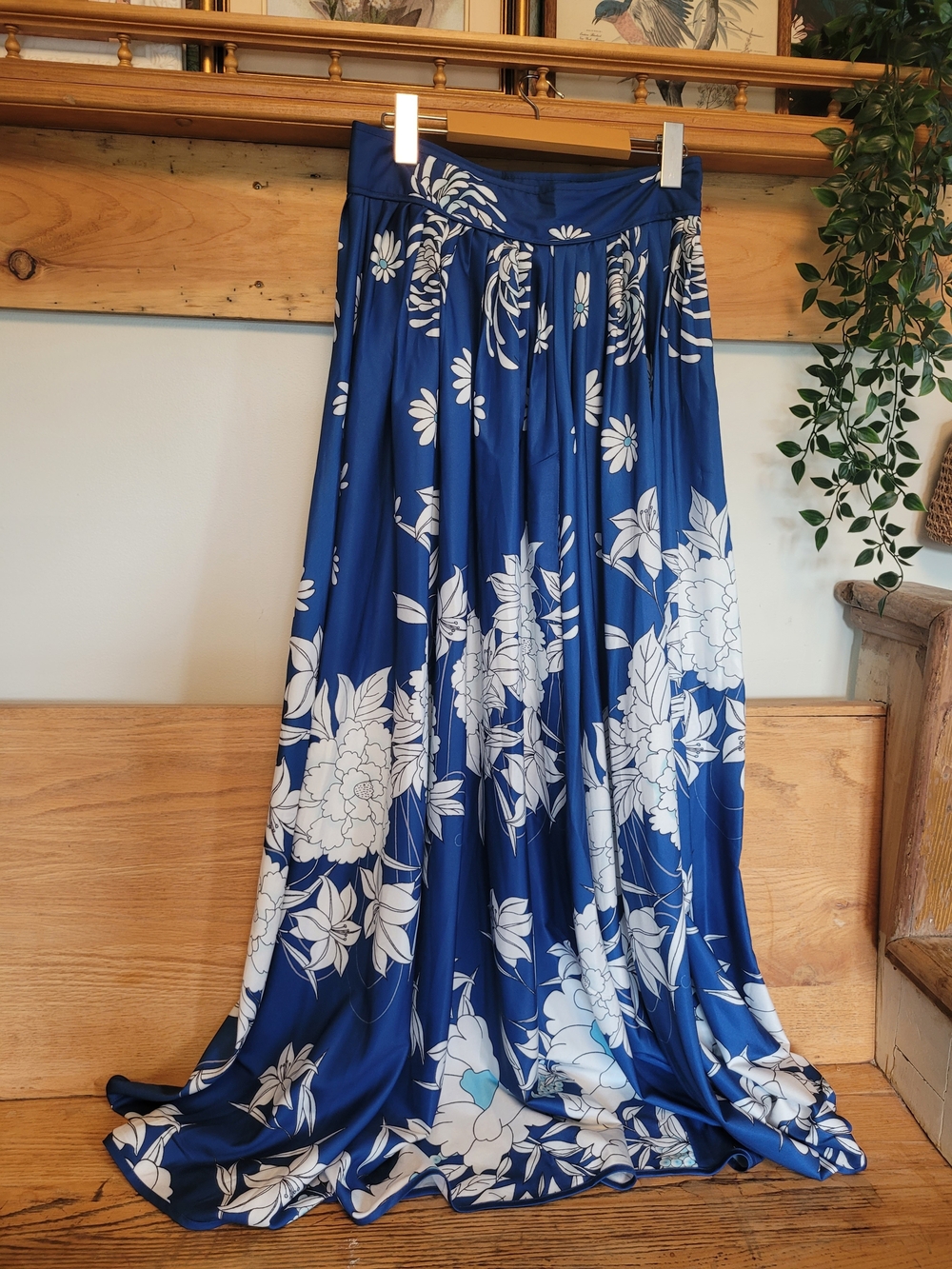 #2 Shein Blue Floral Maxi Skirt